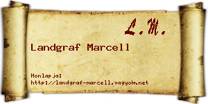 Landgraf Marcell névjegykártya